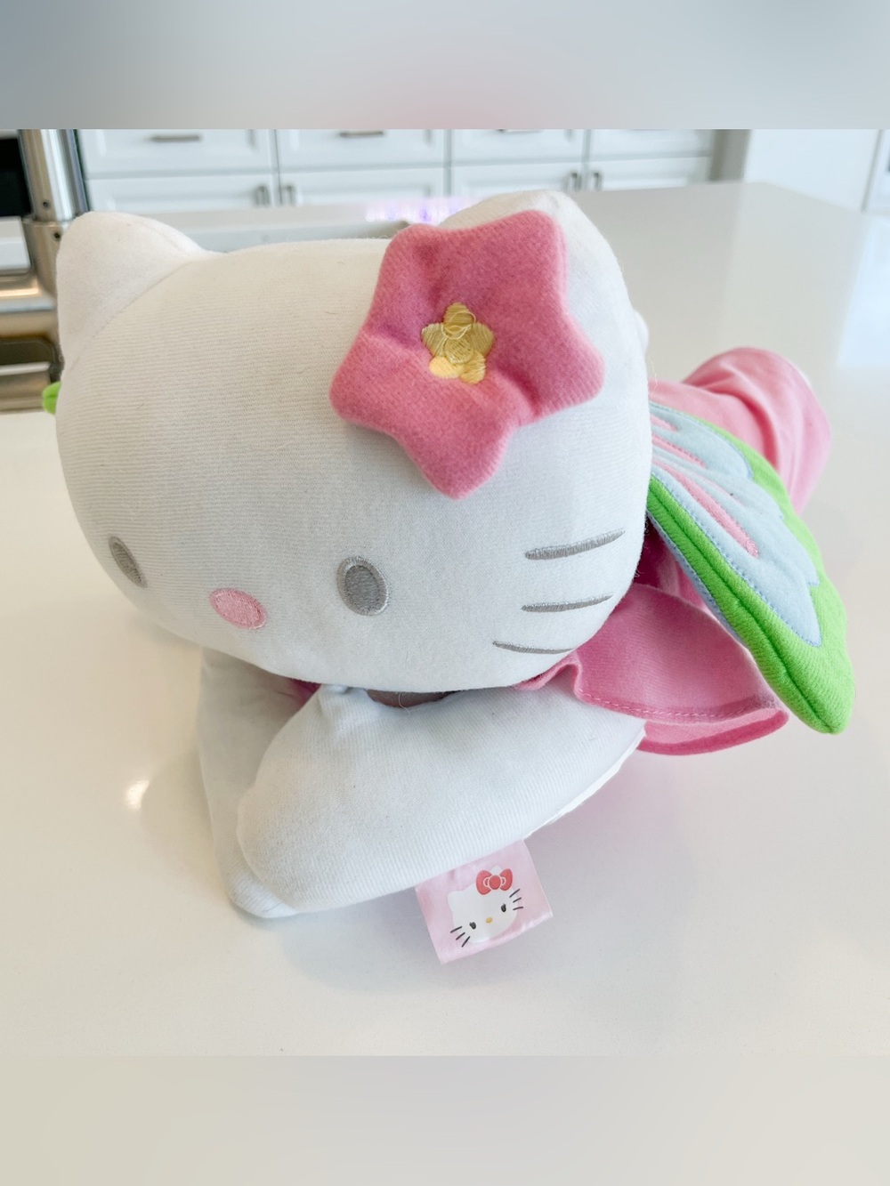 Y2K Hello Kitty Butterfly FairyWings Reclining Plush Doll Pillow 2008 Sanrio 15”